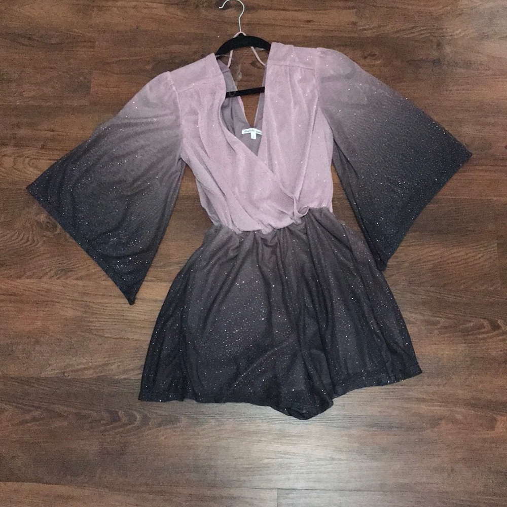 Purple ombré sparkle romper